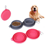 s Dog Cat BowlsFeeding Bowl ubber Foldablell Double Bowl Pet ets Supplie